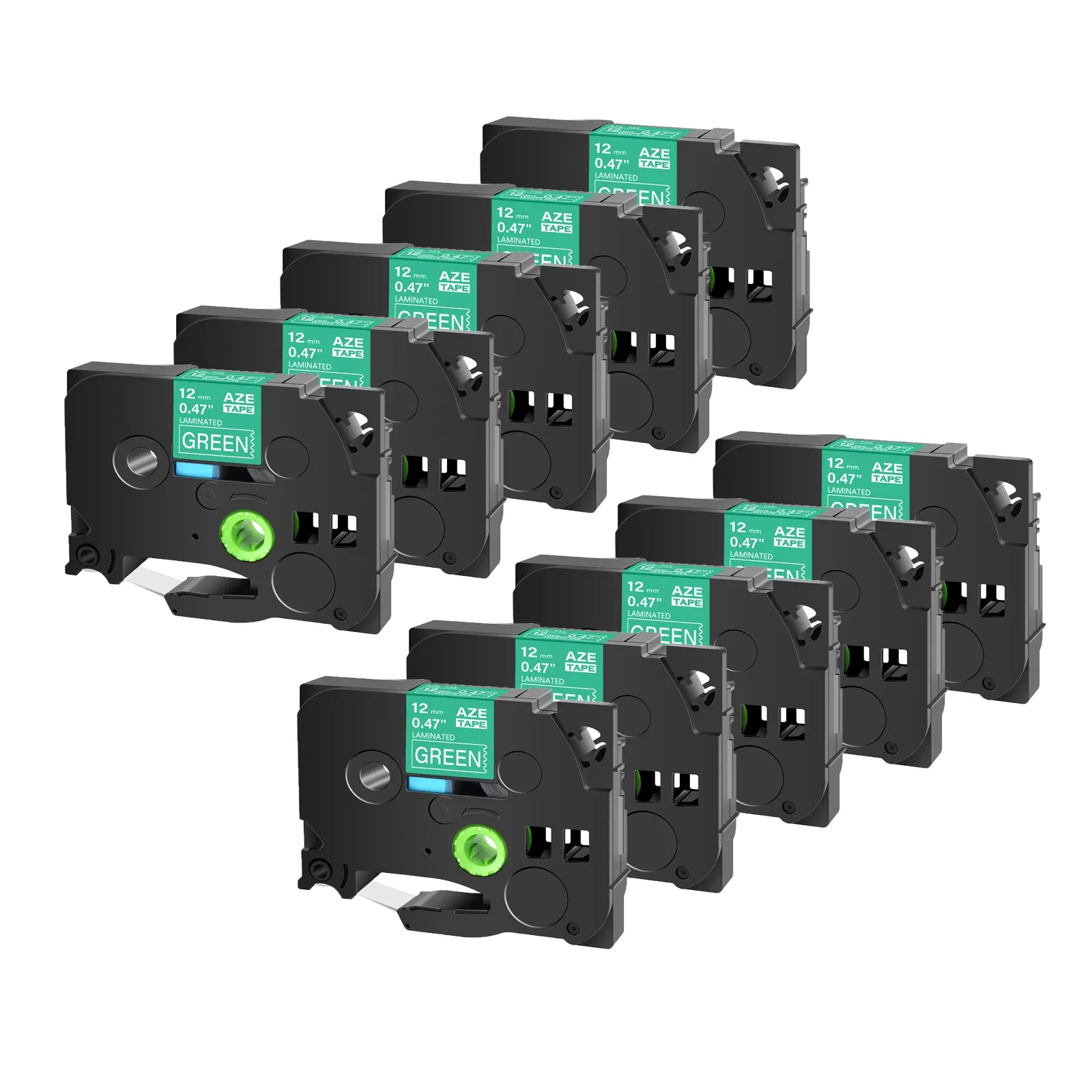 Color: green, Width: 9mm - Greencycle 10PK TZe 231 Label cassettes Compatible for Brother Ptouch Printer Black on white Label tape 6mm 9mm 12mm 18mm 24mm