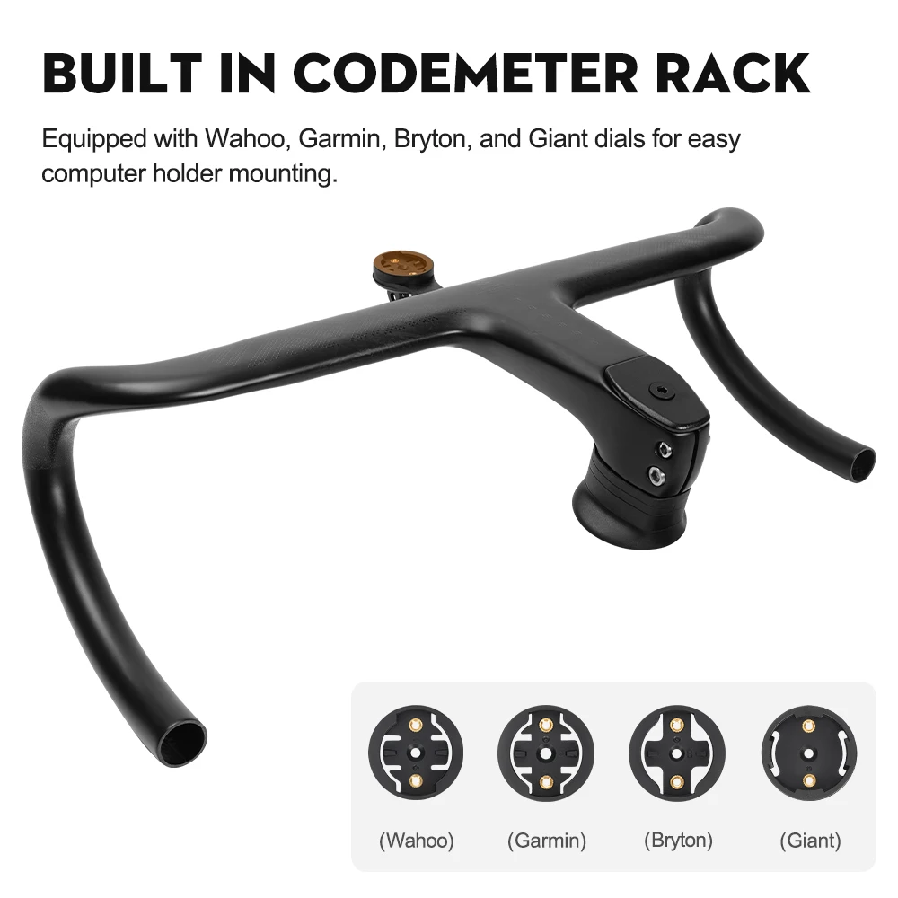Color: PURPLE - TOSEEK Carbon Handlebar Road Carbon handlebar Drop bar T800 Carbon Integrated Handlebar Di2 Bicycle Accessories Carbon Drop bar