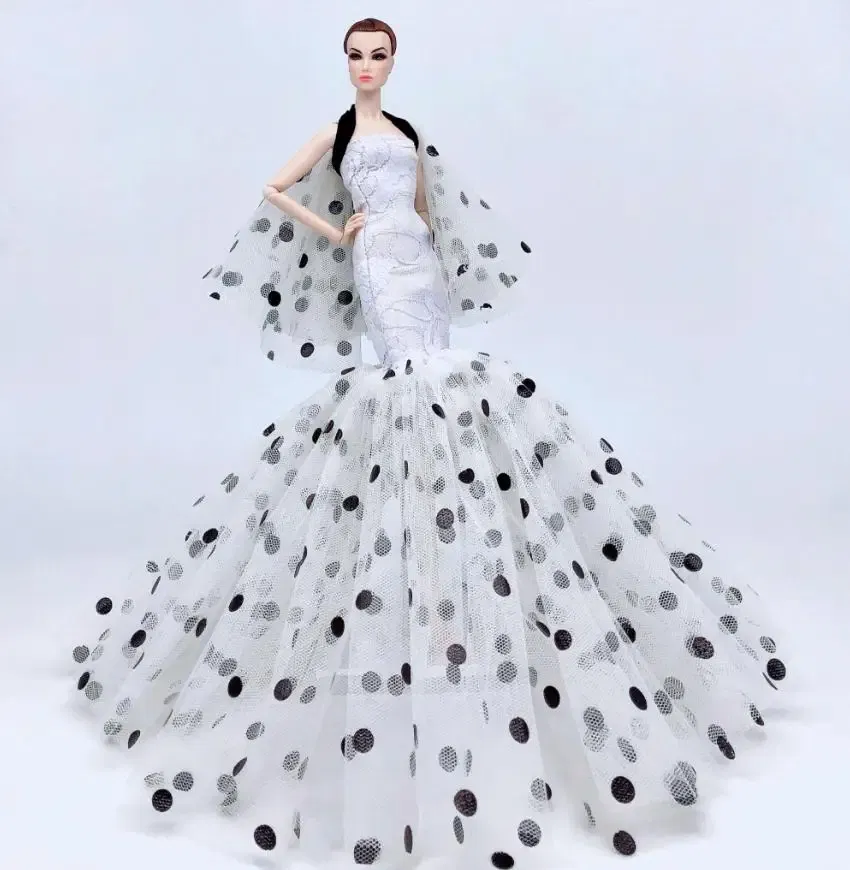 Color: Red - for barbie evening dress barbie doll dresses clothes lot wedding dress set accessories vestidos wedding gown barbie doll clothes