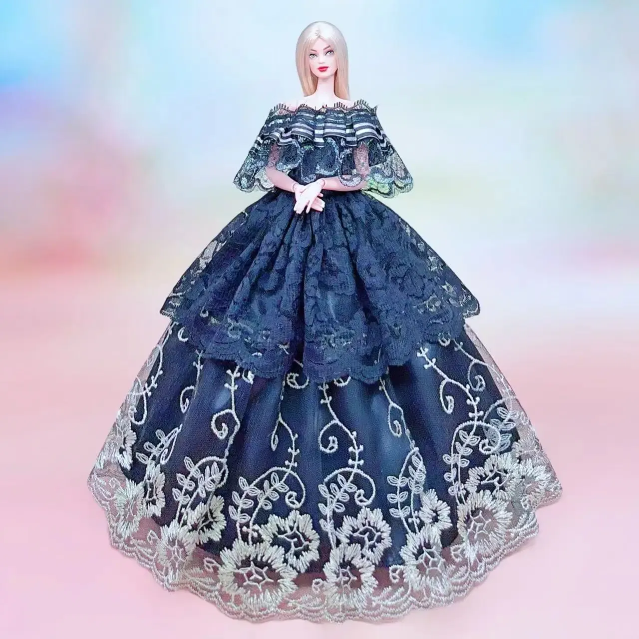 Color: Red - for barbie evening dress barbie doll dresses clothes lot wedding dress set accessories vestidos wedding gown barbie doll clothes