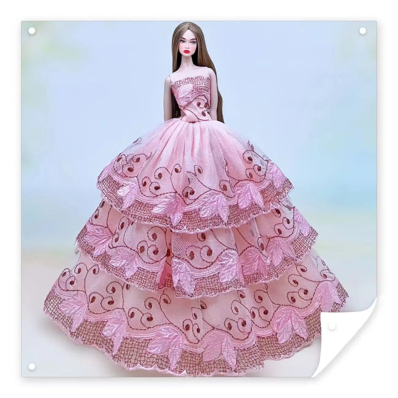 Color: Red - for barbie evening dress barbie doll dresses clothes lot wedding dress set accessories vestidos wedding gown barbie doll clothes