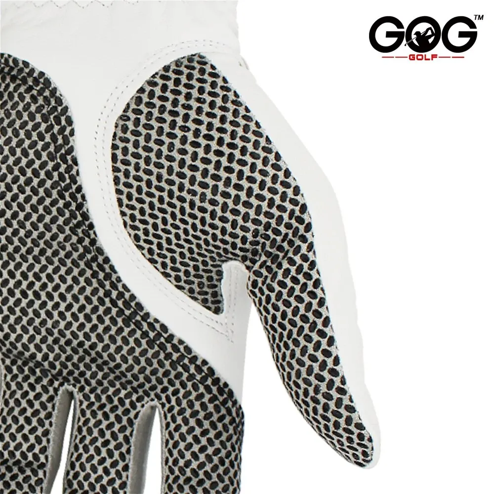 Size: S, Color: Yellow - Pack 1 Pc Golf Gloves Men's Left/Right Hand Soft Breathable Pure Sheepskin With Anti-slip Granules Golf Gloves Golf Men