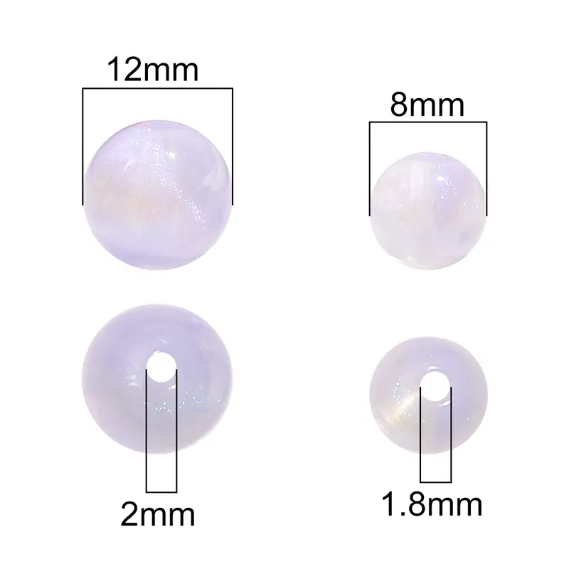 Color: green, Ships From: CN - 20/50pcs 8/12mm Acrylic Round Pearl Luster Beads for Earring Necklace Keychain DIY Jewelry Making