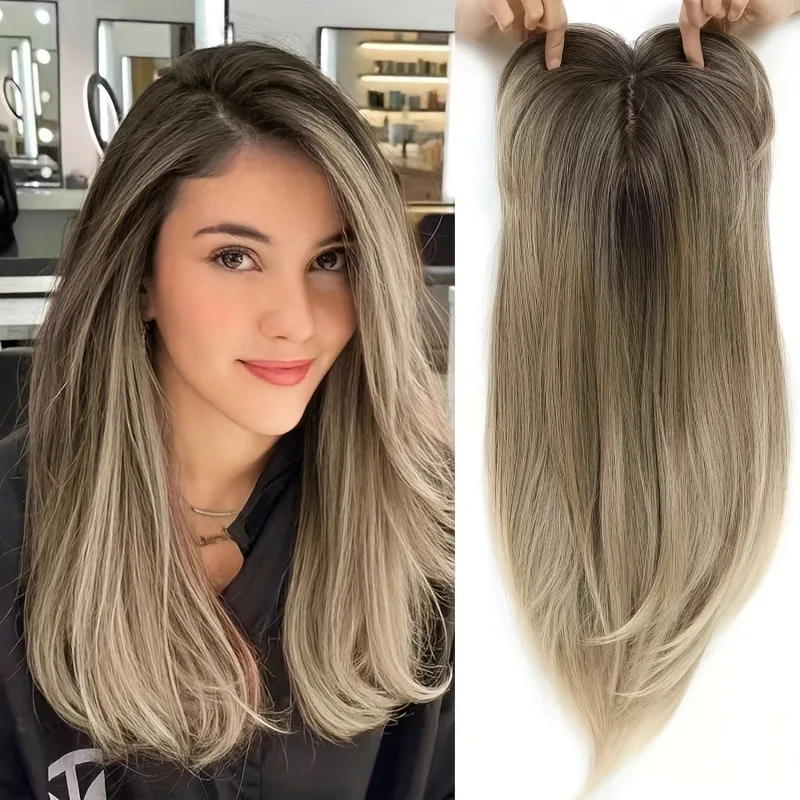Color: 4/30HL, Stretched Length: 22inches - [22 Inch Straight Wig Block] Elegant 22 Inch Women's Straight Synthetic Wig Block, High Temperature Fiber, Light Brown to Black