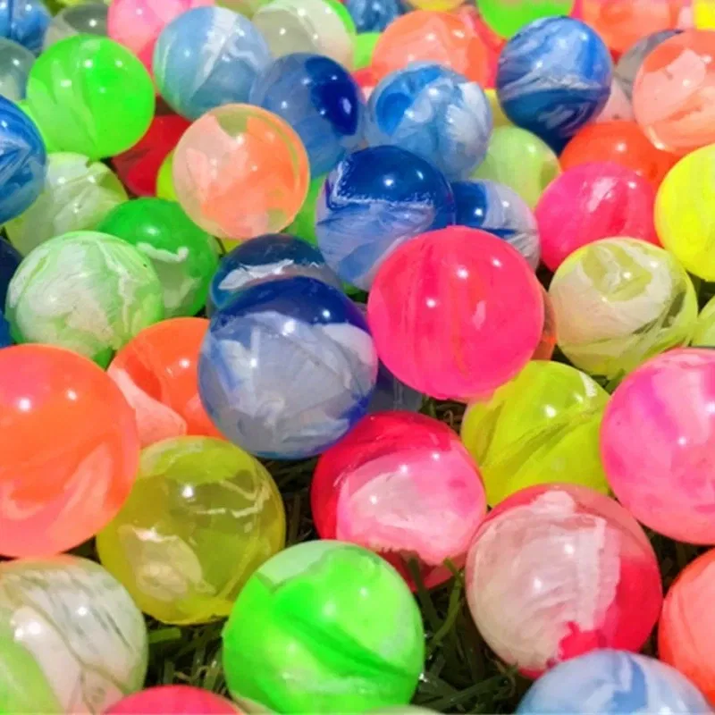 Color: Green - 20Pcs/lot Rubber 19mm Cloud Bouncy Balls Funny Toy Jumping Balls Mini Neon Swirl Bouncing Balls Kids Sports Toy Balls Cat Toy