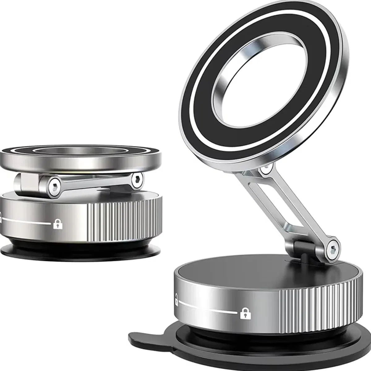 Color: Red - Car Phone Holder Strong Magnetic Car Phone Mount 360?° Foldable Vacuum Magnetic Phone Holder For GPS All Smartphones For Car Desk