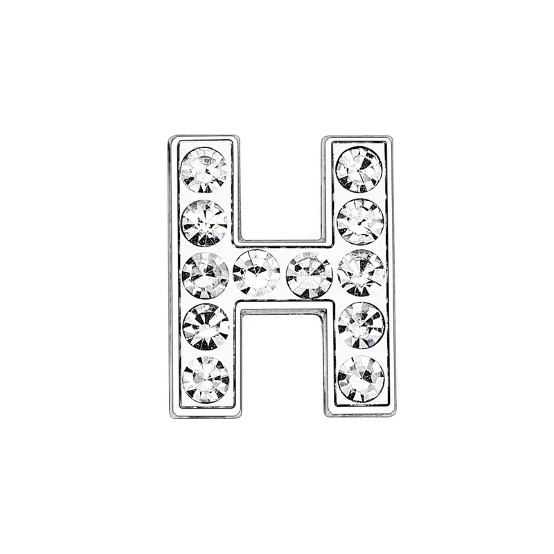 Color: Pink - Rhinestone Slide Charms Letters For Jewelry Making Women Bracelet 8mm Alphabet A-Z Pet Collar Necklace DIY Accessories Gift