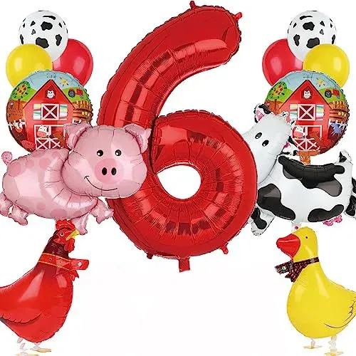 Color: SKY BLUE - Cow Party Supplies Standing Cow Balloon 40inch Number Balloon Cow Print Latex Balloon Children's Farm Birthday Party Decoration