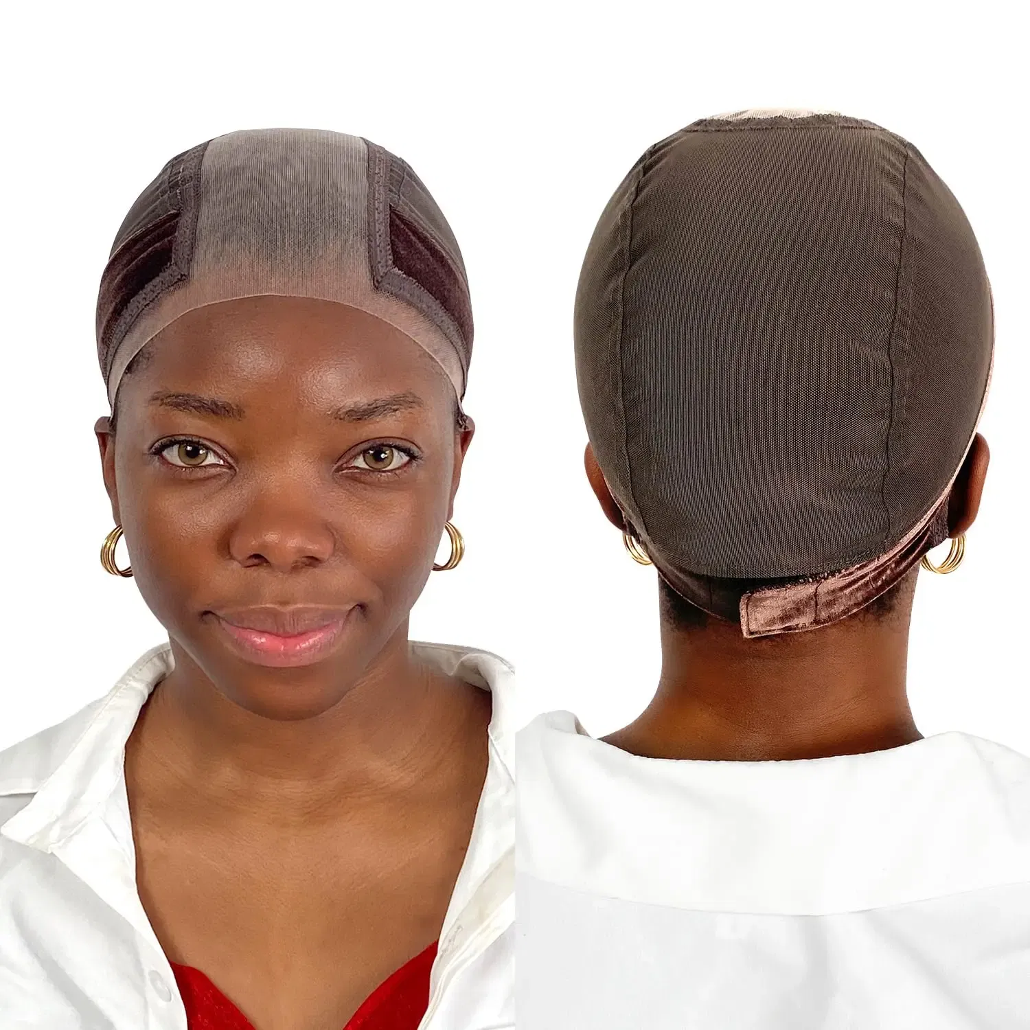 Color: Auburn - Wig Cap with Grip Band for Keeping Wigs in Place, More Full Cap-wide Transparent Lace for Lace Front Wigs