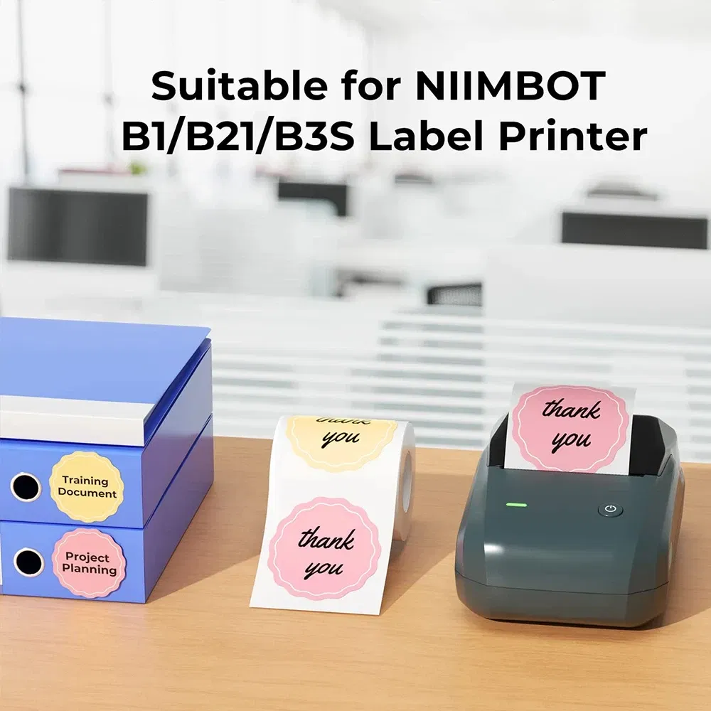color: black - Niimbot Round Mini Printer Portable Thermal Label Stickers Self-Adhesive Waterproof for B1/B21/B3S Label Maker Sticker New
