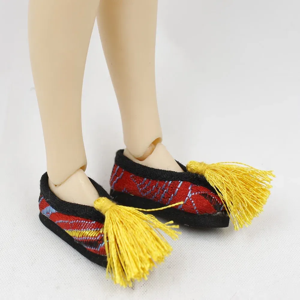 DBS shoes for Blyth doll ICY DOLL Ancient Court style Embroidery shoes suitable for 1/6 Joint body doll ICY about 3cm length