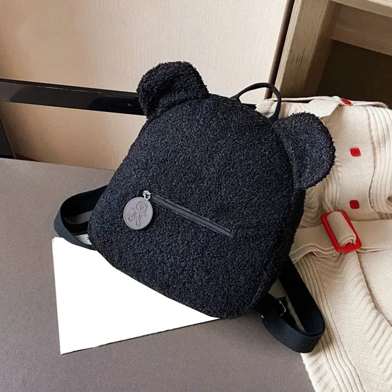 Color: Sky blue - Bear Backpacks Portable Children Travel Shopping Rucksacks Women's Cute Bear Shaped Shoulder Backpack