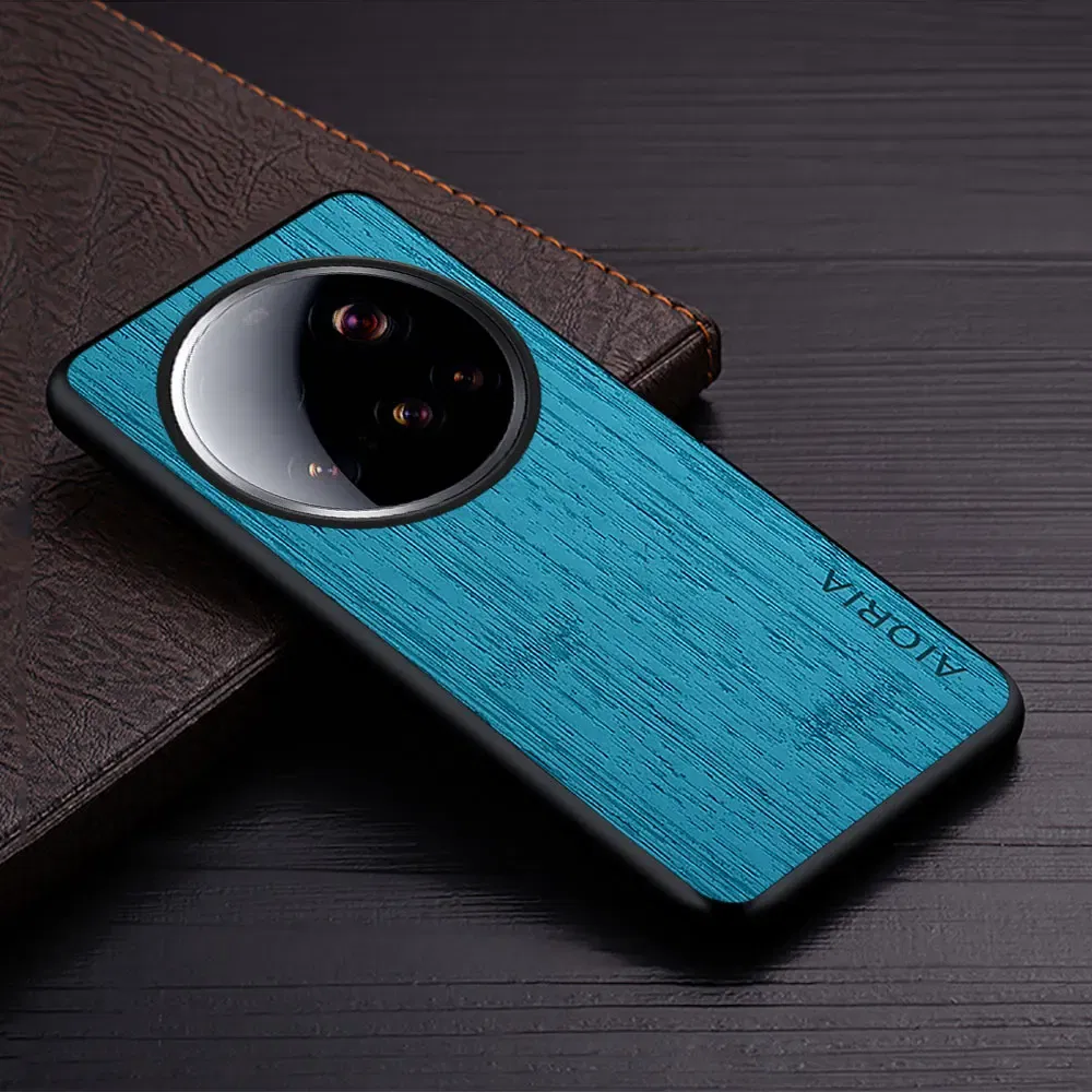 Color: SKY BLUE, Compatibility by Model: xiaomi 15 ultra - Case For Xiaomi 15 Ultra Funda Bamboo Wood Pattern Leather Cover Luxury Capa For xiaomi 15 Ultra case Coque