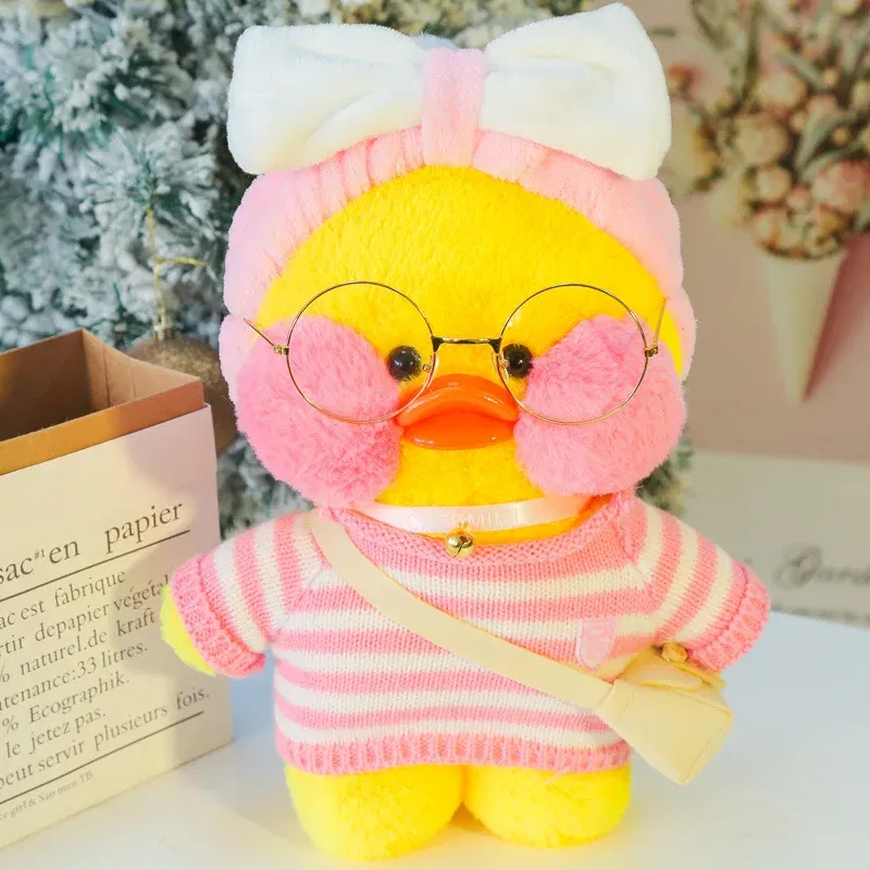 Color: PURPLE, Height: 11cm-30cm - 30cm Cute LaLafanfan Cafe Duck Plush Toy Kawaii LaLafanfan Duck Doll Soft Stuffed Animal Plush Pillow Birthday Gifts for Kids