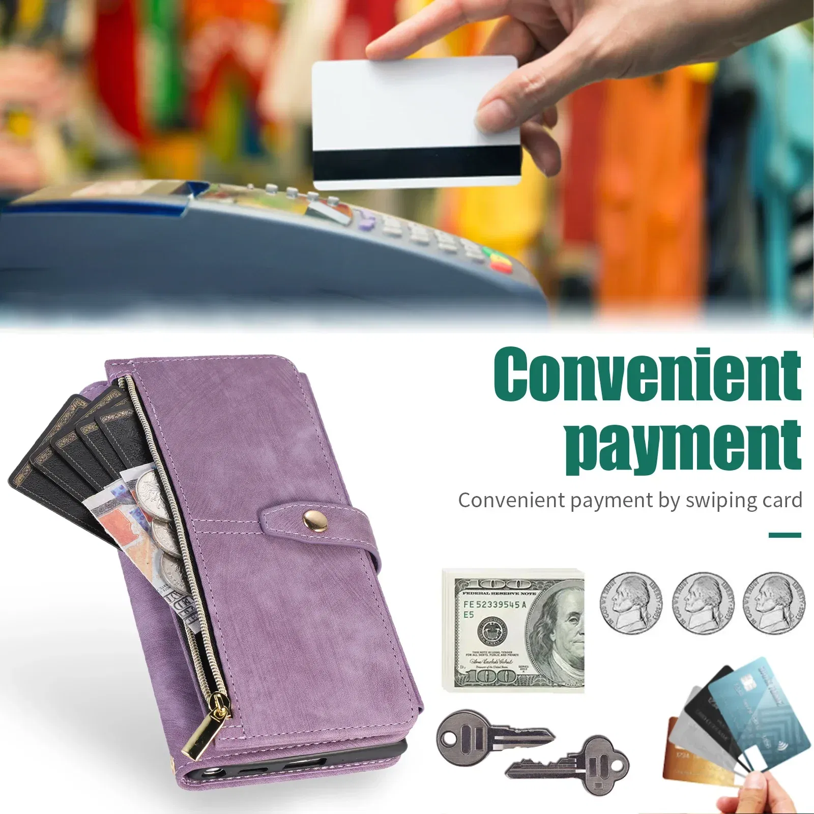Color: Blue, Material: aluminum - Crossbody Wallet Phone Case for Samsung Galaxy Z Fold 6 5 4 3 Fold5 Fold4 Fold6 5G Card Holder Stand Lanyard Flip Leather Cover