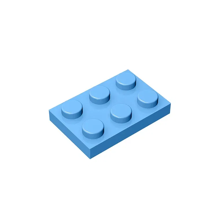 Color: Bright Green - Educational Assemblage GOBRICKS Plate 2 x 3 compatible with lego 3021 pieces of children's toys building block Particles Plate