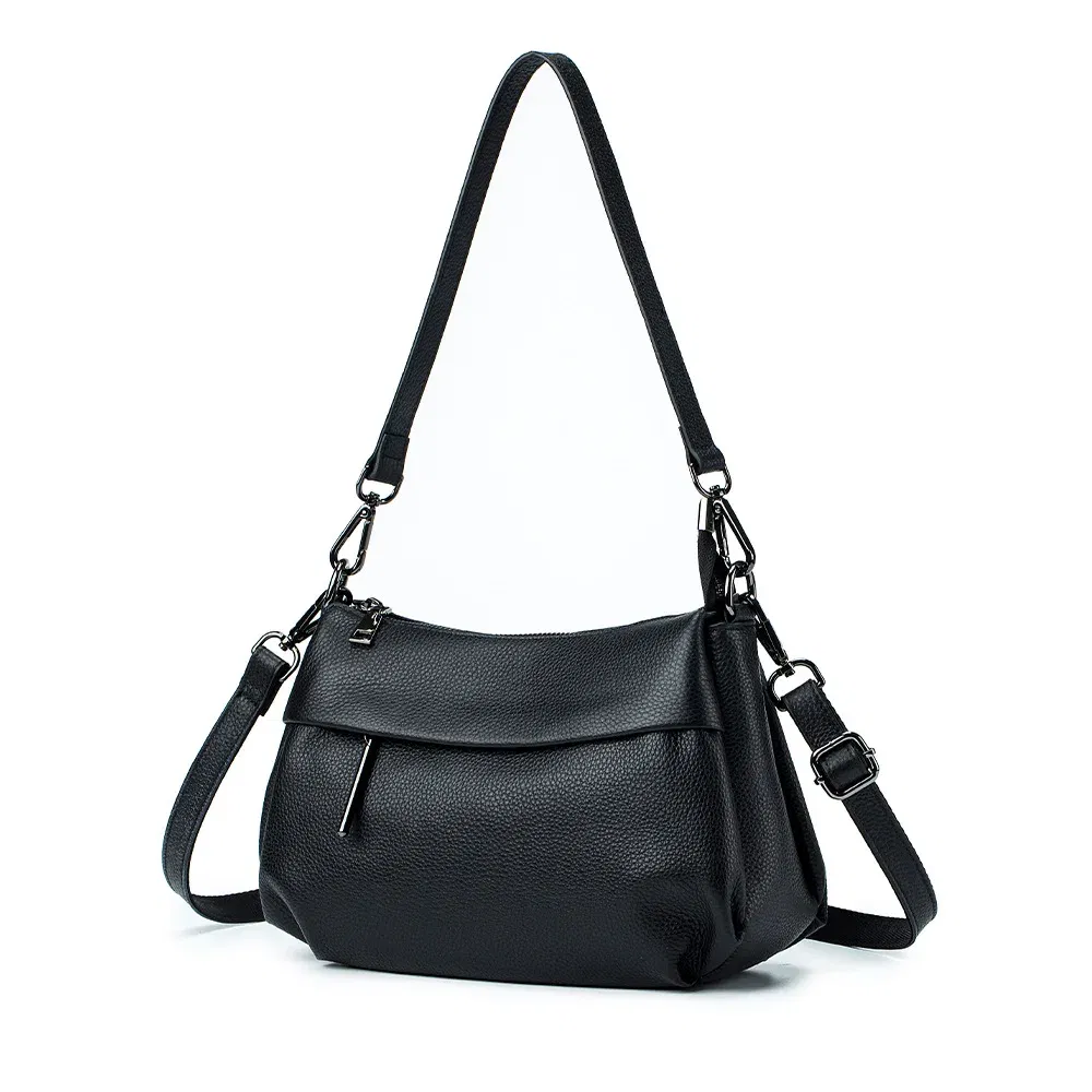 Color: Burgundy - High Quality Real Leather Handbag Ladies' Genuine Leather Shoulder Bags Women's Casual Messenger Bags Versatile Crossbody Bag