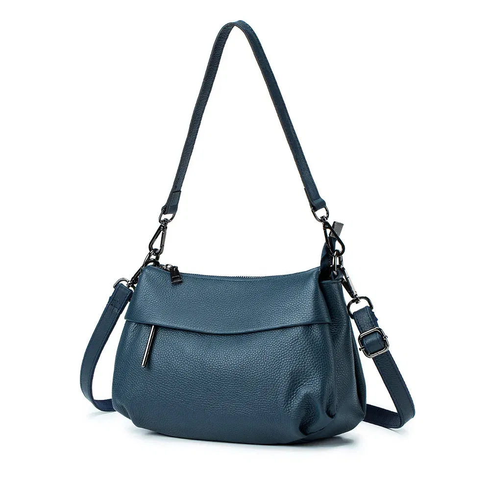 Color: Burgundy - High Quality Real Leather Handbag Ladies' Genuine Leather Shoulder Bags Women's Casual Messenger Bags Versatile Crossbody Bag