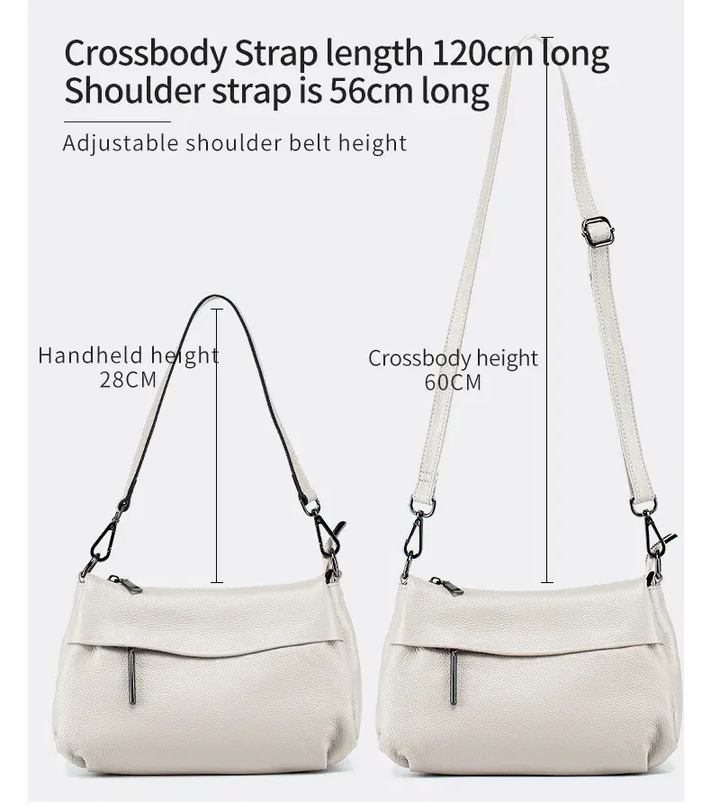 Color: Burgundy - High Quality Real Leather Handbag Ladies' Genuine Leather Shoulder Bags Women's Casual Messenger Bags Versatile Crossbody Bag