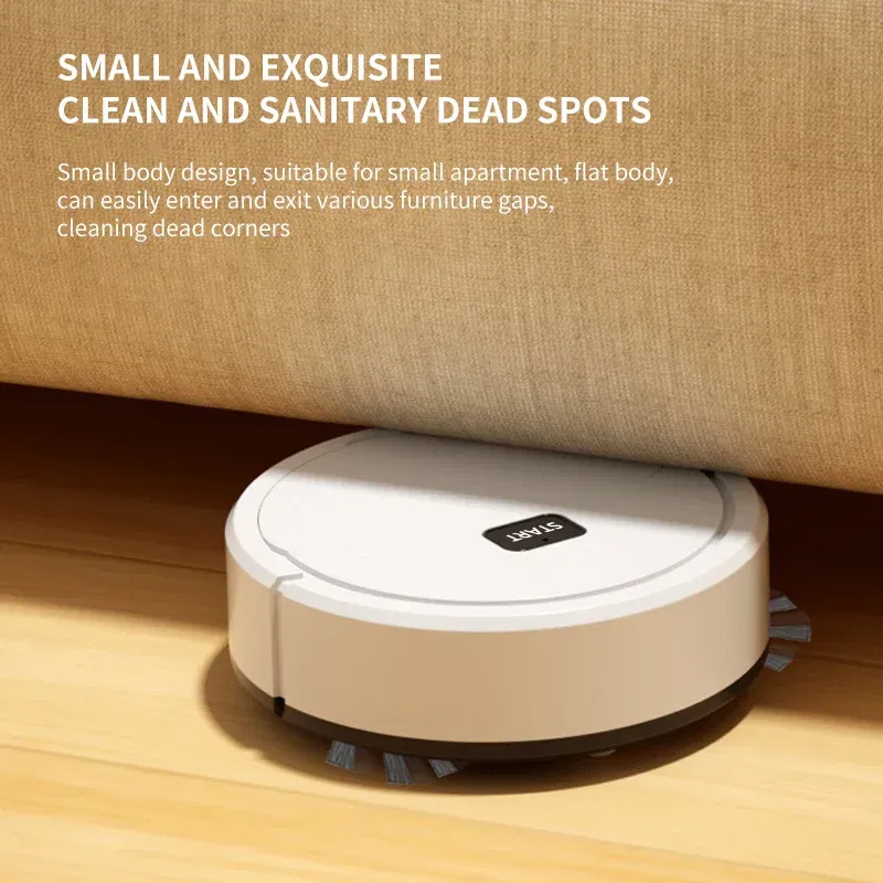 Color: WHITE - Fully Automatic Sweeping Robot Sweep Vacuum Cleaner Mopping The Floor Mini Cleaner Home Use Lazybones Intelligent 3 In1 Sweeper