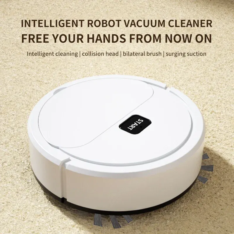 Color: WHITE - Fully Automatic Sweeping Robot Sweep Vacuum Cleaner Mopping The Floor Mini Cleaner Home Use Lazybones Intelligent 3 In1 Sweeper