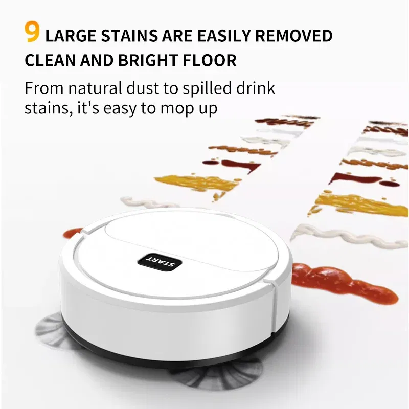 Color: WHITE - Fully Automatic Sweeping Robot Sweep Vacuum Cleaner Mopping The Floor Mini Cleaner Home Use Lazybones Intelligent 3 In1 Sweeper