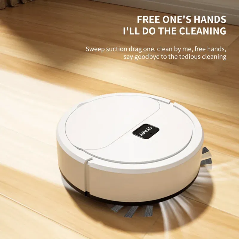 Color: WHITE - Fully Automatic Sweeping Robot Sweep Vacuum Cleaner Mopping The Floor Mini Cleaner Home Use Lazybones Intelligent 3 In1 Sweeper