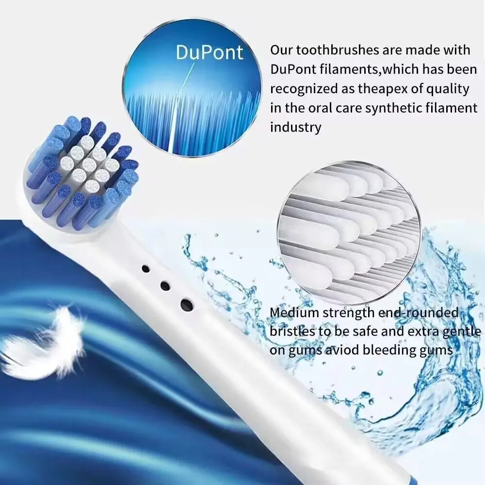 Color: Blue - Toothbrush Replacement Heads Refill for Oral B Electric Toothbrush Pro1000 Pro 3000 Pro5000 Pro7000 Vitality Floss Action