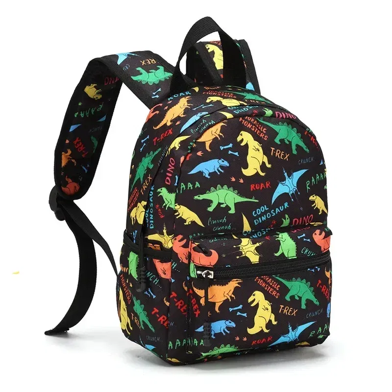 Color: Dark Grey, Size: 13 inches - Casual Kids Backpack Dinosaur School Bag Travel Rucksack Cartoon Kids Boy Girls Schoolbag Student Bookbag Children Daypack Bag