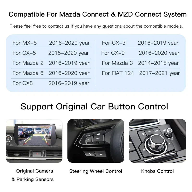 Color: Black - New Upgrade CarPlay Android Auto USB Hub Adapter for Mazda 2 3 6 CX3 CX5 CX8 CX9 MX5 miata TK78669U0C Mazda Retrofit Kit