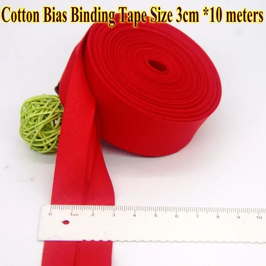 Color: grey, Size: L - Cotton Bias Binding Tape Size 3cm *10meter Solid Color DIY Handmade Sewing Material Bias Tape