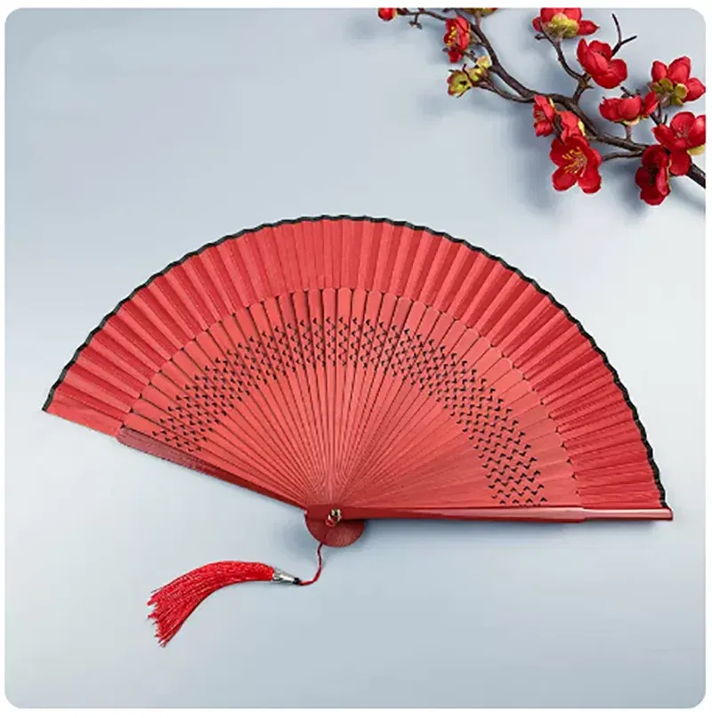 Color: ROYAL BLUE, Fan Size: 6.3 inches - Red Solid Color Women's Dance Hand Folding Fan Personalized Wedding Fan Bamboo Fan Chinese Style Silk Fan Household Hand Fan