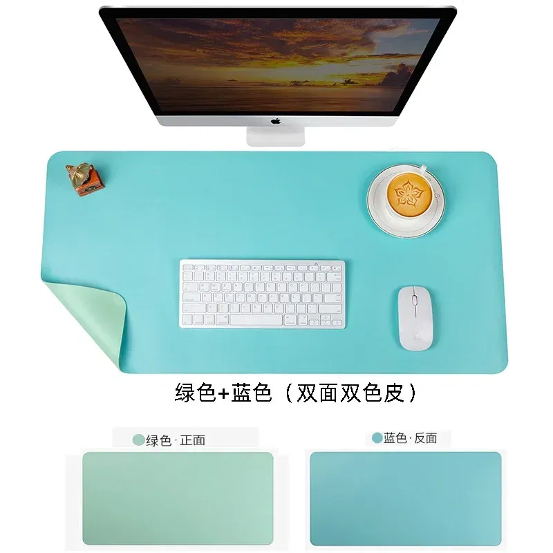 Color: black - Large Mouse Pad Extra Big Non-Slip Desk Pad Waterproof PU Leather Desk Table Protector Gaming Mouse Mat for Game Office Work