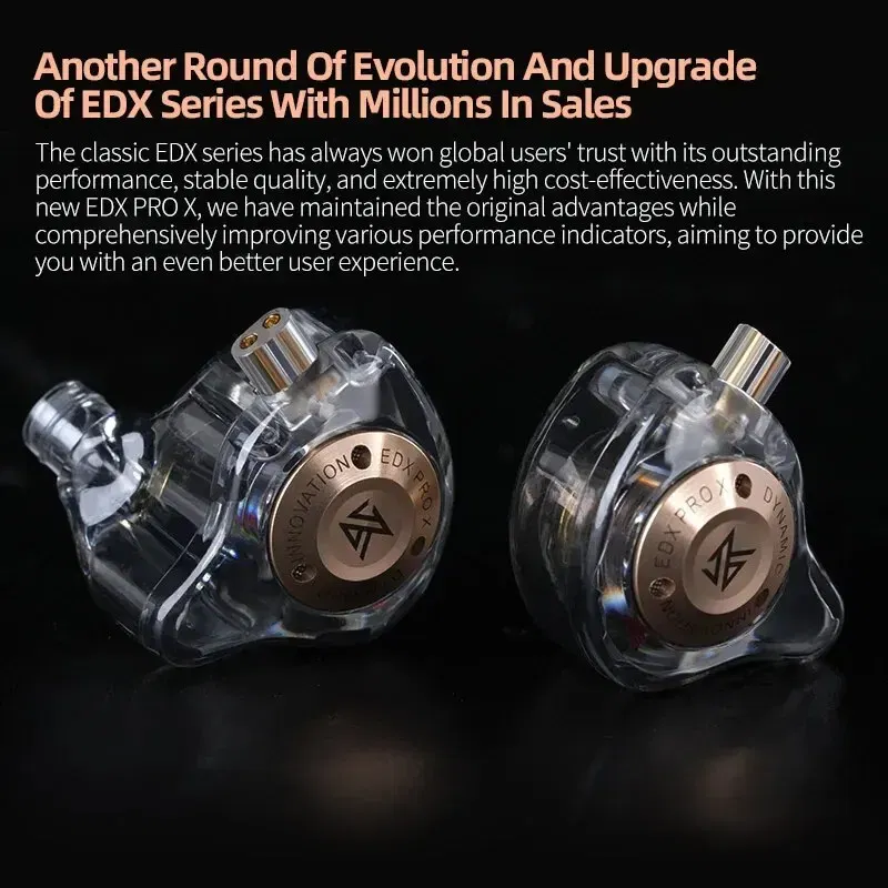 Color: black - KZ EDX PRO X Wired Earphones HIFI Stereo Bass Music Earbuds In Ear Sport Headphones Noise Cancelling Gaming Headset