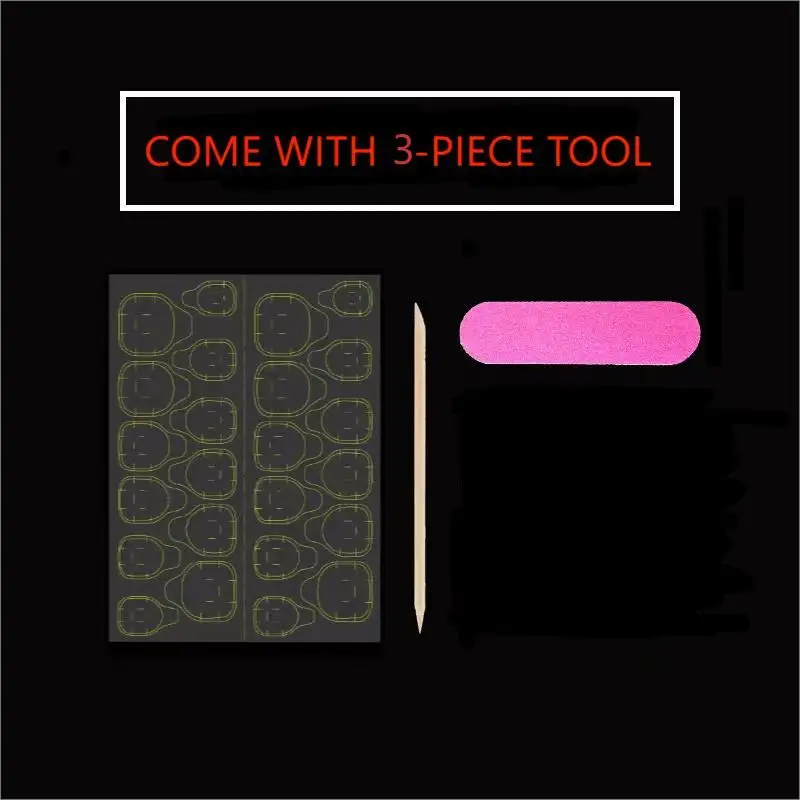 Color: Pink - 10 PCS Luxury Handmade Press on Nails Short Square French Cat's Eye Design with 3-PIECE Tool Adhesive Nail Glue Tabs