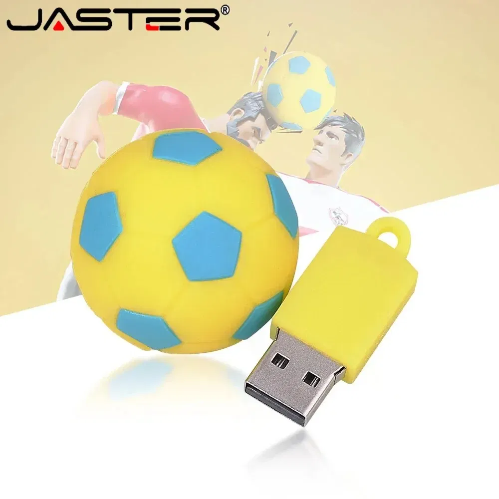 Capacity: 16GB, Color: Black - Football USB Flash Drive 64GB Cute Cartoon Memory Stick 32GB Yellow Red Black Pen Drive 16GB Creative Gift U Disk Free Chain