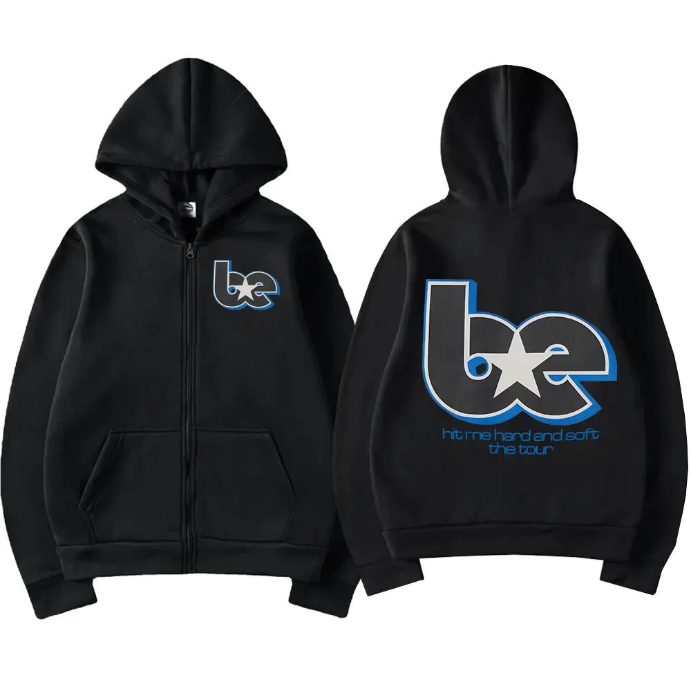 Color: ROYAL BLUE, Size: XXL - Hit Me Hard and Soft 2025 Tour Zipper Hoodies Men Women Harajuku Pullovers Fashion Hip Hop Zip Up Sweatshirts Jackets Fans Gift