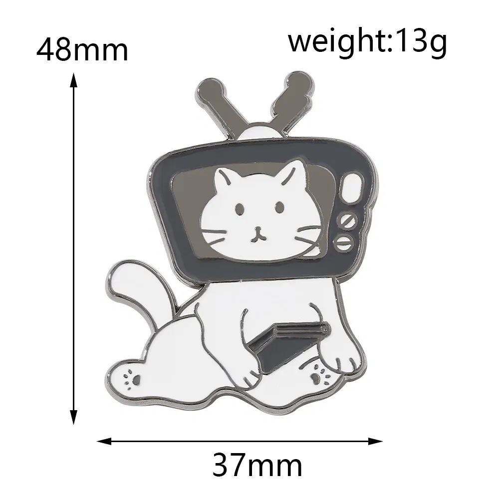 Metal color: SILVER PLATED, Ships From: CHINA - Cartoon Cute Animal Brooch Bear Trash Can Lovely Cat Enamel Pins Badge Lapel Collar Fashion Woman Jewelry Accessories Gifts