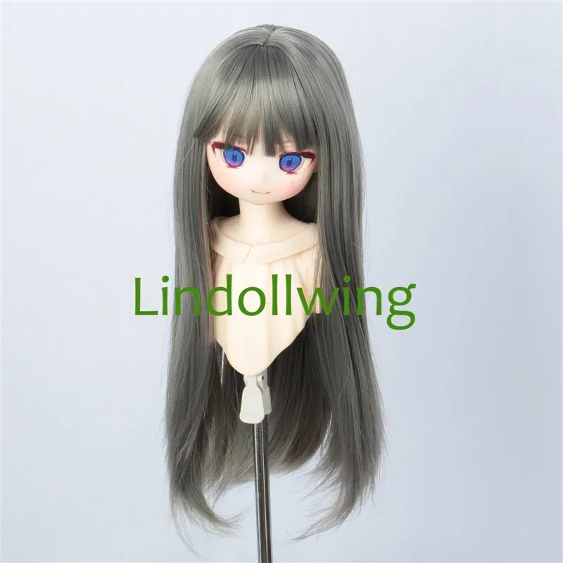 Color: GRAY - 1/3 BJD Wig Pullip Dal DD Dollfie Doll Wig 8-9 inch Long Collection Wig