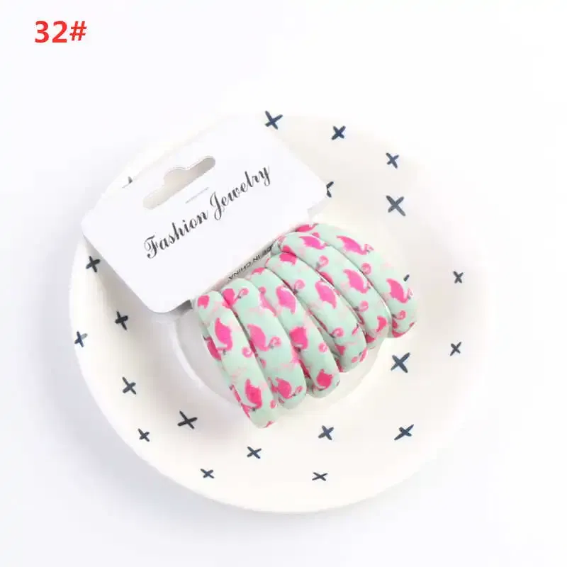 Color: Emerald Green, Ships From: CHINA - 6PCS/Sett Cute Girls Elastic Hair Bands Scrunchies Ponytail Holder Rubber Bands Hair Ties Sweet Kids Hair Rope Hair Accessories