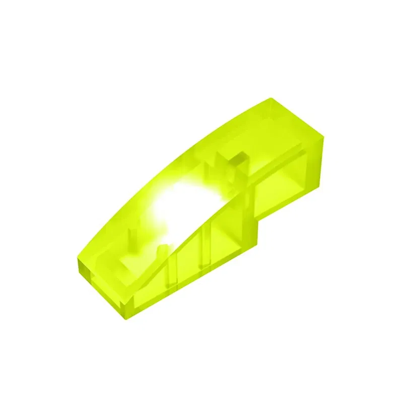 Color: Trans-yellow - Gobricks 10PCS Assembles 50950 3x1 curved oblique brick Building Blocks Bricks Bulk Model City Classic Toy Boys Girls Kids Gift