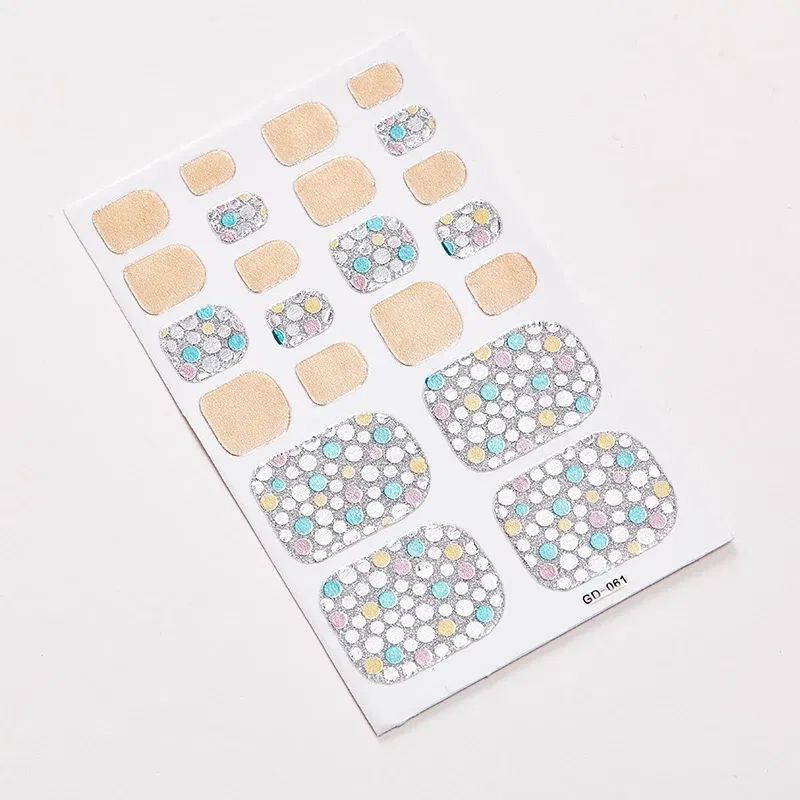 Color: Ice Blue - 22 Tips/Sheet Fashion Nails Sticker Designer Nail Accesoires Nail Adhesive Nail Wraps DIY Valentines Loveliness Designed Shiny