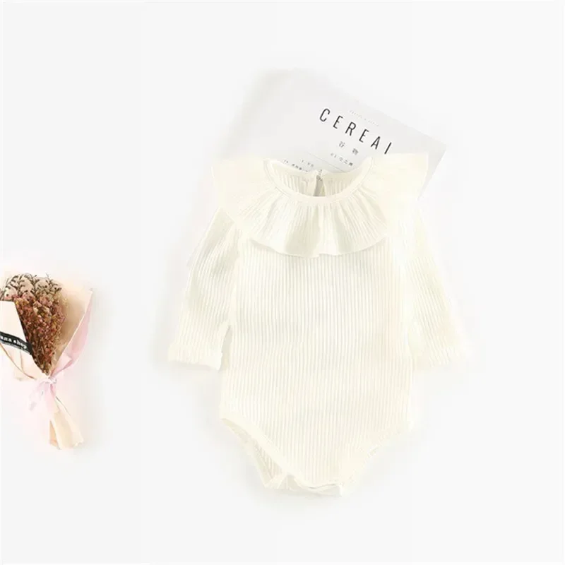 Color: WHITE, Kid Size: 6M - Cute Baby Girl Clothes Spring Autumn Newborn Girls Romper Infant Baby Girl One piece & Bodysuit
