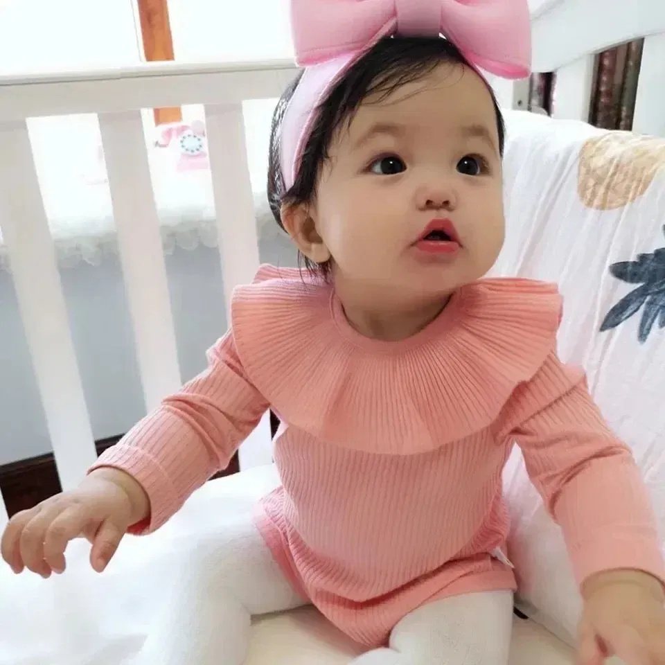 Color: WHITE, Kid Size: 6M - Cute Baby Girl Clothes Spring Autumn Newborn Girls Romper Infant Baby Girl One piece & Bodysuit
