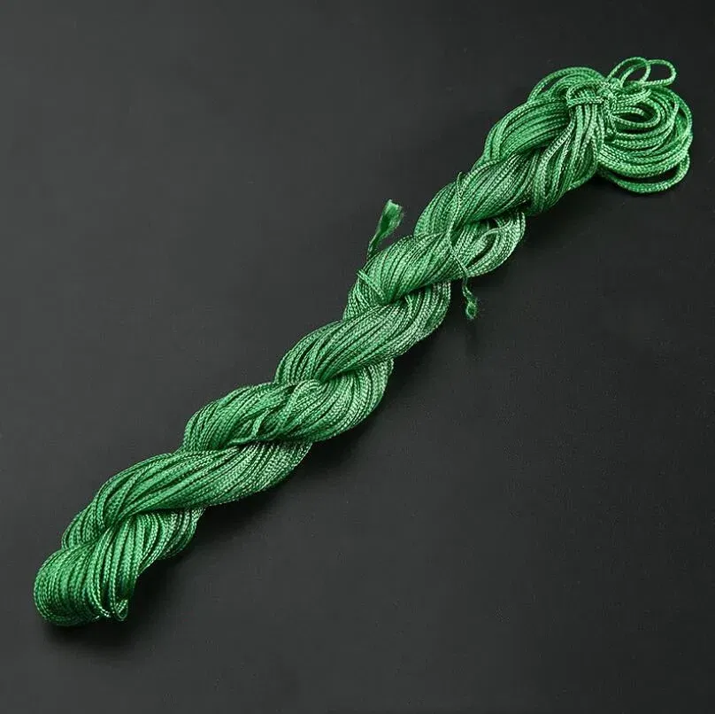 Color: Orange - 24m Polyester Braided Jade Thread For DIY Handmade Necklace Bracelet Trinket Pendant Braided Accessories Jewelry Making Finding