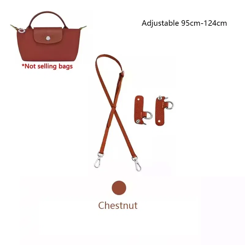 Color: Beige, Size: 3/8" - Cow Leather Replacement Crossbody Bag Strap Fit for Longchamp 2025 Mocha Moka mini shoulder strap without punching modification