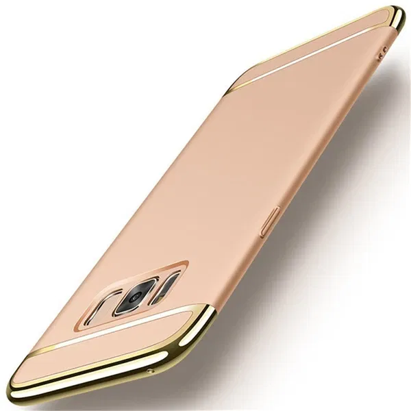 Color: Gold, Material: PP - Luxury 3 in 1 Case for Samsung Galaxy S6 S7 Edge S8 S9 S10 Plus Note 8 9 Hard Cover J3 J5 J7 Pro 2017 J4 J6 J8 2018 A20 A30 A50