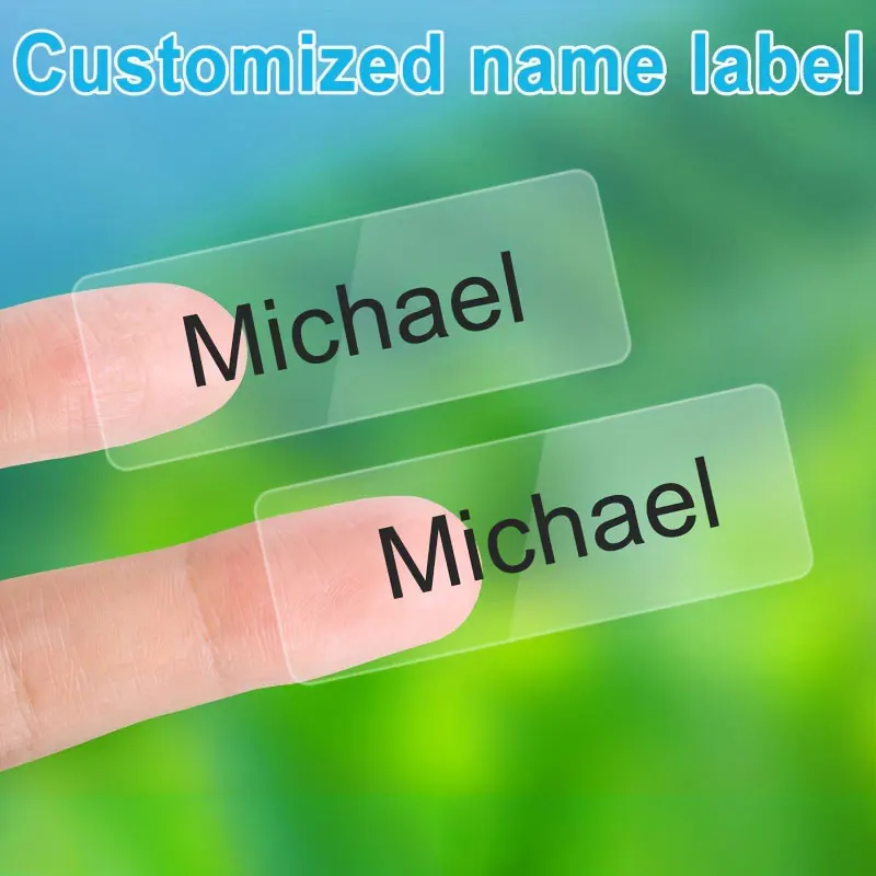 Color: Dark Khaki - Transparent Waterproof Name Stickers for School-Custom Labels,Multilingual Text, Kids DIY Crafts & Sports Bottle Marking