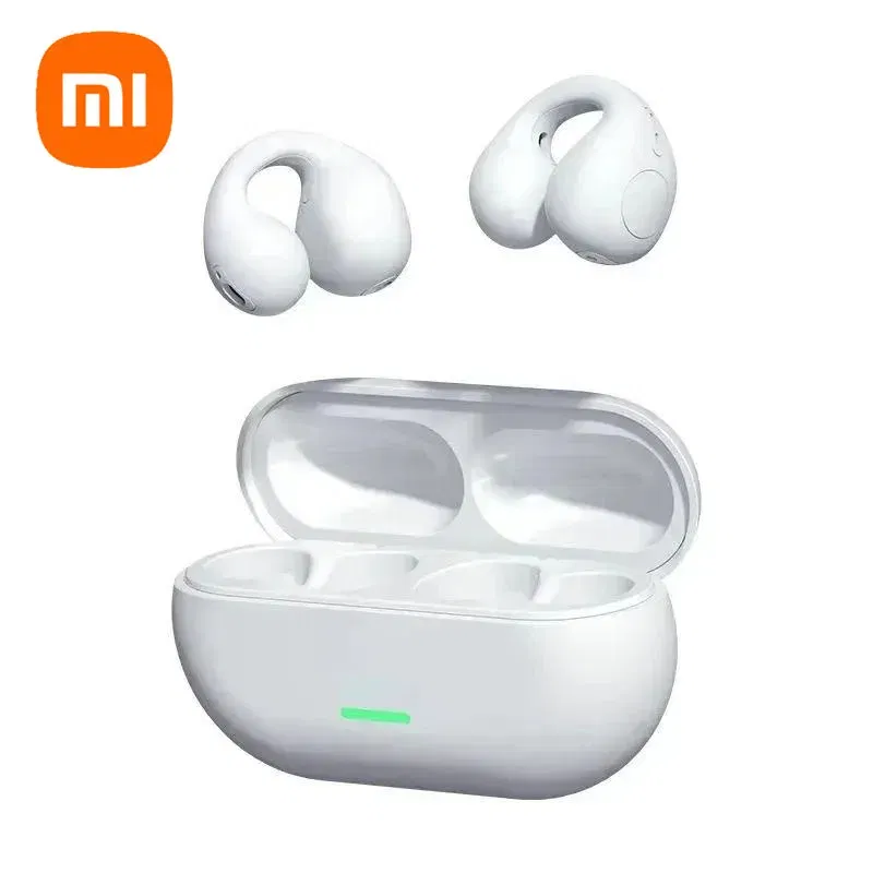 Color: WHITE - Xiaomi Ear-Clip Bluetooth-compatible Headphones Bone Conduction Earphone Wireless Earbuds 3D Surround Stereo Bass Sports Headset