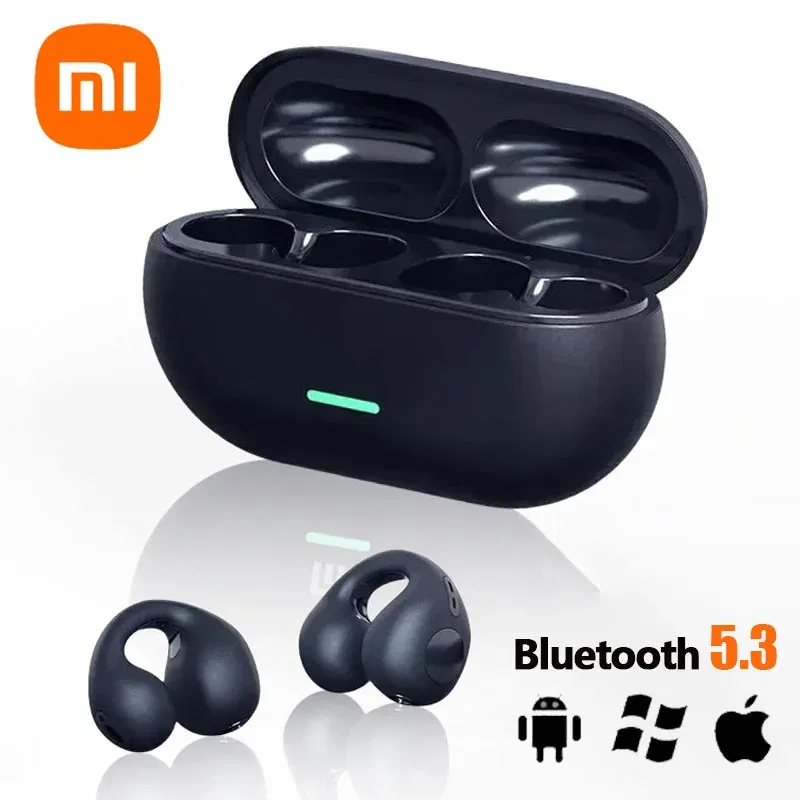 Color: WHITE - Xiaomi Ear-Clip Bluetooth-compatible Headphones Bone Conduction Earphone Wireless Earbuds 3D Surround Stereo Bass Sports Headset
